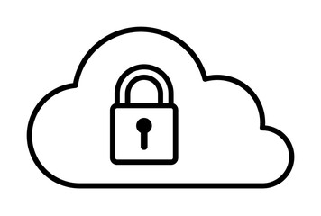 lock in cloud icon. Element of cyber security icon for mobile concept and web apps. Thin line lock in cloud icon can be used for web and mobile