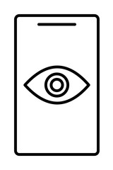eye on a smart phone icon. Element of cyber security icon for mobile concept and web apps. Thin line eye on a smart phone icon can be used for web and mobile