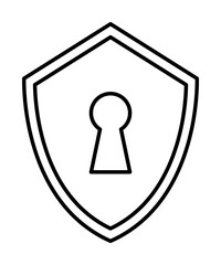 keyhole in the shield icon. Element of cyber security icon for mobile concept and web apps. Thin line keyhole in the shield icon can be used for web and mobile