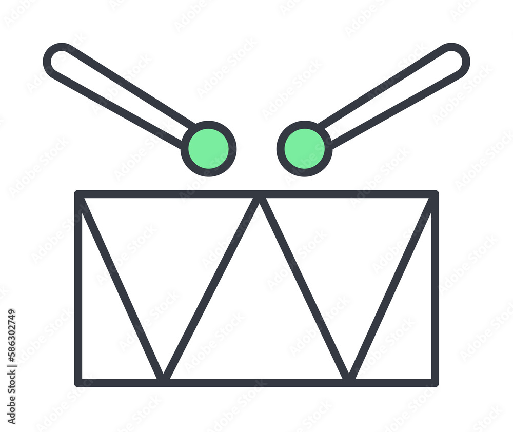 Aufkleber drum icon. element of web icon with one color for mobile concept and web apps. thin line drum icon c