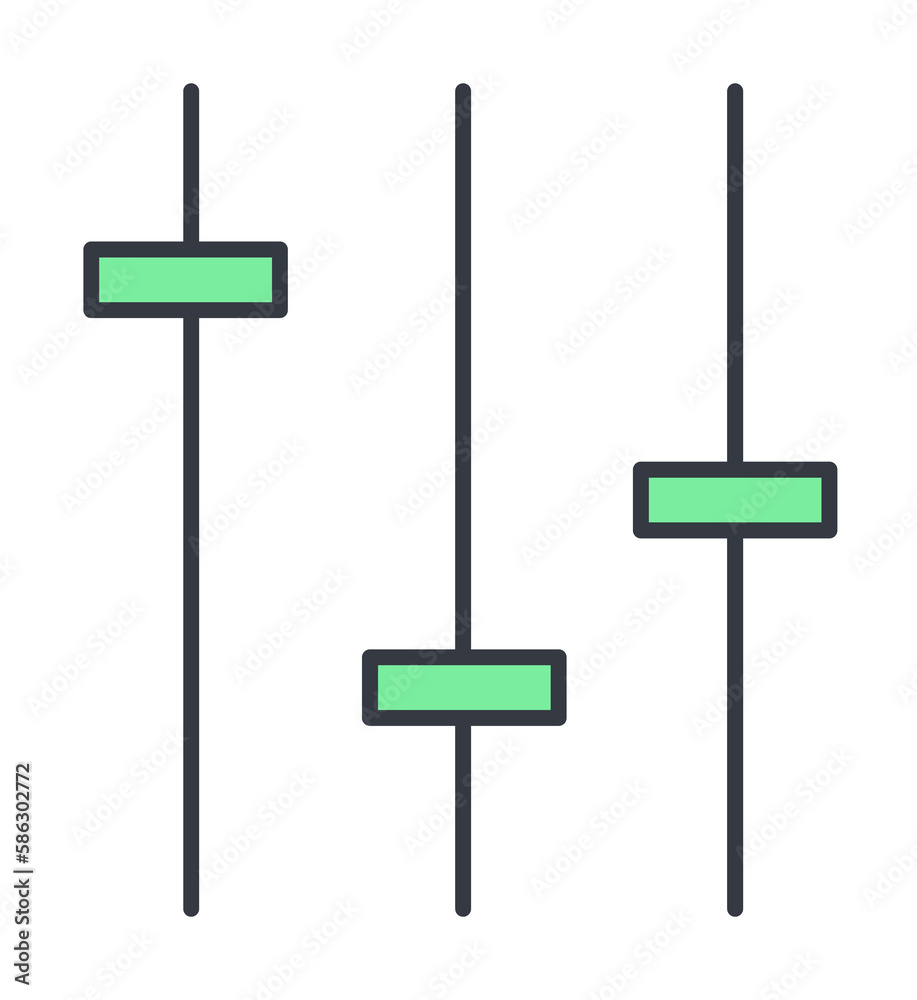 Aufkleber audio mixer icon. element of web icon with one color for mobile concept and web apps. thin line audi