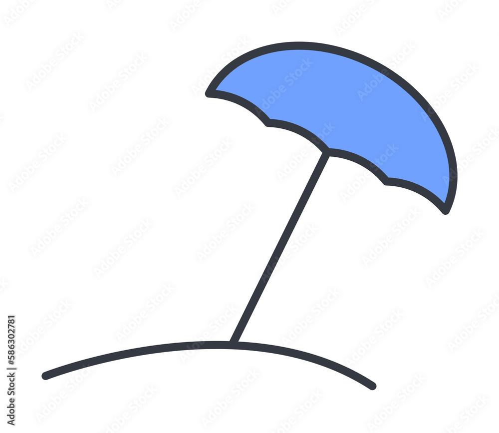 Poster beach umbrella icon. element of web icon with one color for mobile concept and web apps. thin line b