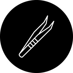 Tweezers Line Inverted Icon