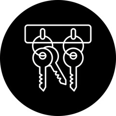 Key Hanger Line Inverted Icon