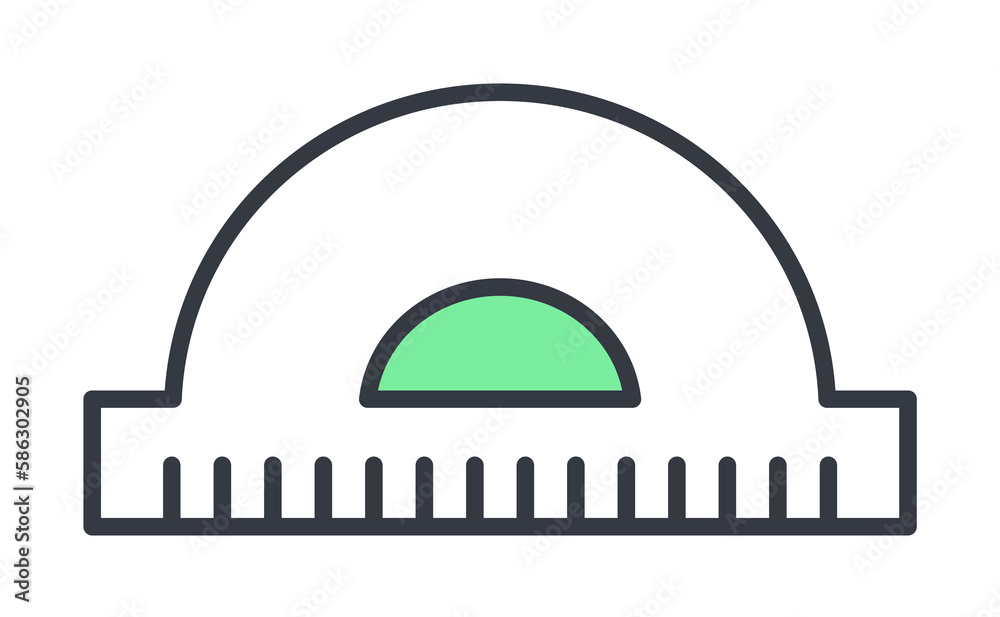 Aufkleber protractor icon. element of web icon with one color for mobile concept and web apps. thin line protr