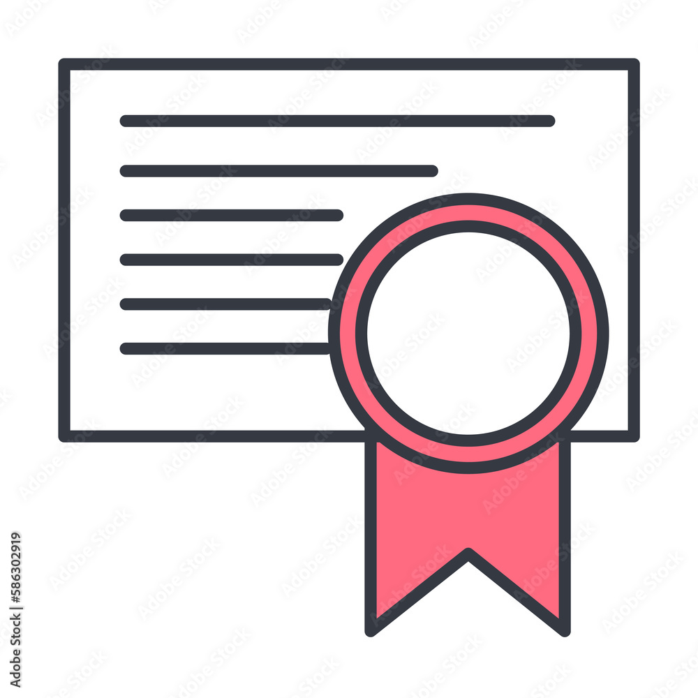 Aufkleber certificate icon. element of web icon with one color for mobile concept and web apps. thin line cert