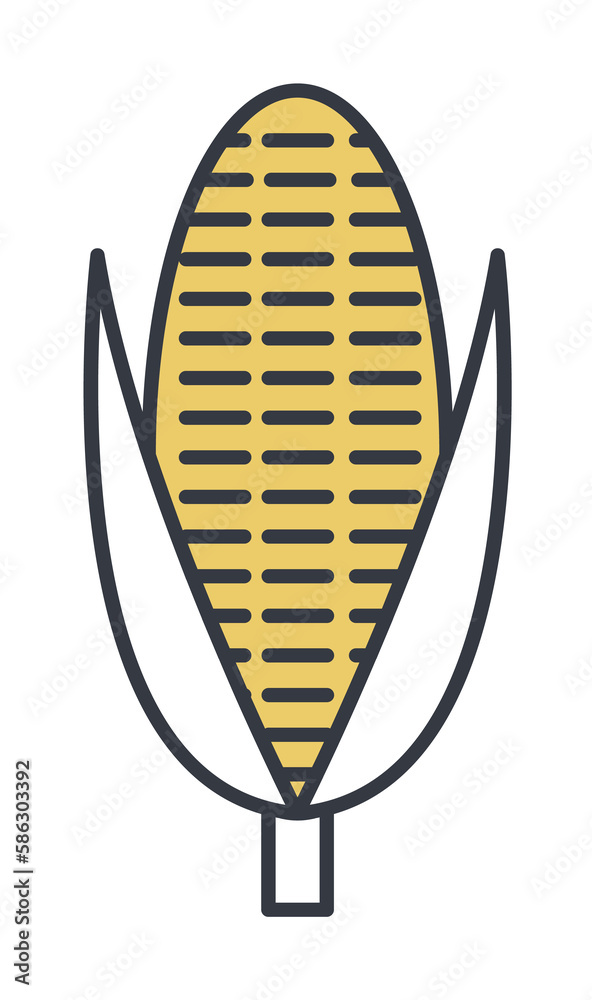 Aufkleber corn icon. element of web icon with one color for mobile concept and web apps. thin line corn icon c