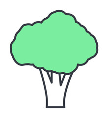 broccoli icon. Element of web icon with one color for mobile concept and web apps. Thin line broccoli icon can be used for web and mobile. Premium icon