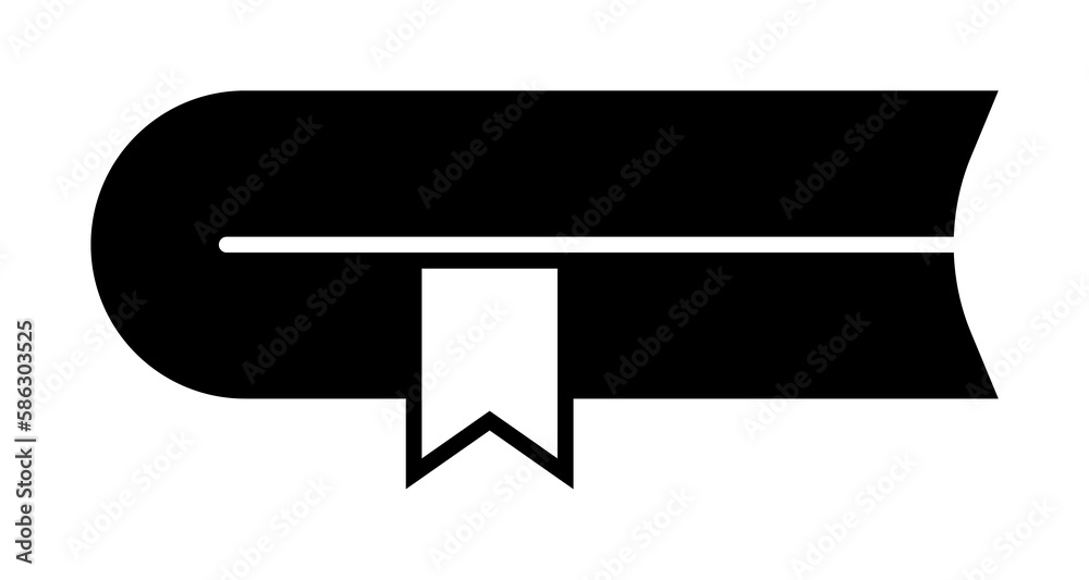 Poster book with a bookmark icon. element of web icon with one color for mobile concept and web apps. isola