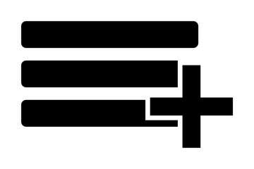 Fototapeta premium add button to the menu icon. Element of web icon with one color for mobile concept and web apps. Isolated add button to the menu icon can be used for web and mobile