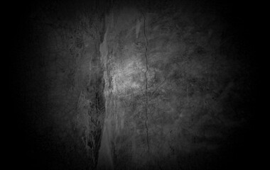 Old wall texture cement dark black gray background abstract grey color design are light with white gradient background.