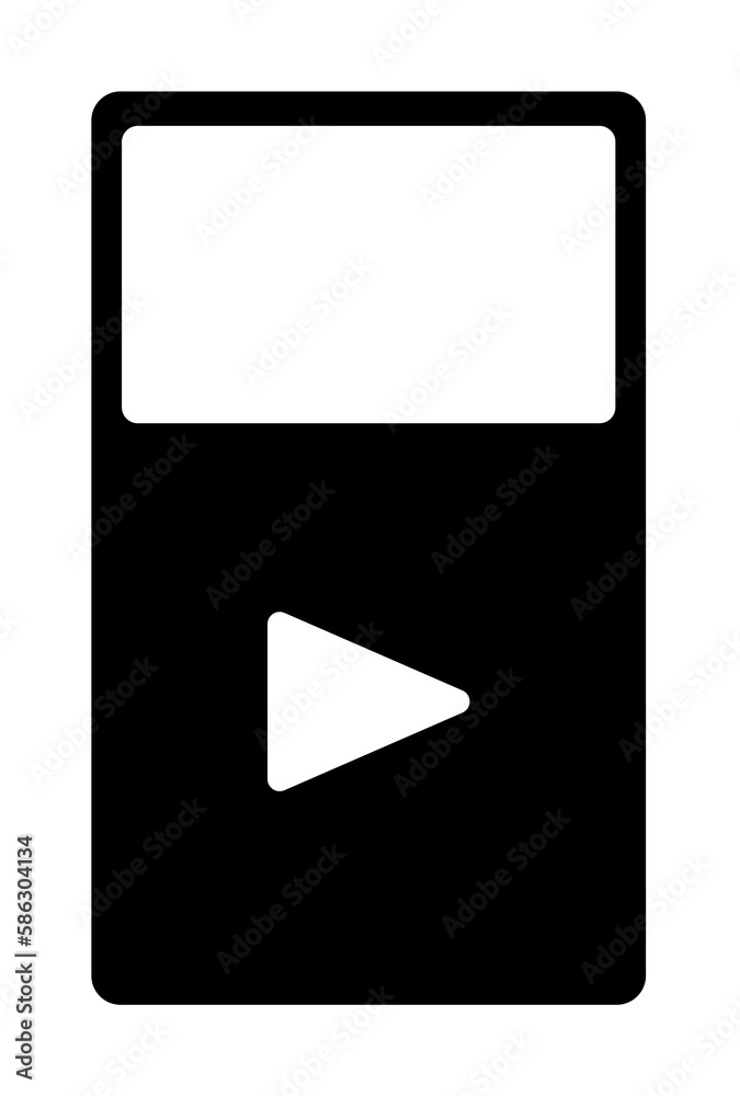 Aufkleber music player icon. element of web icon with one color for mobile concept and web apps. isolated musi