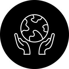 Earth Line Inverted Icon