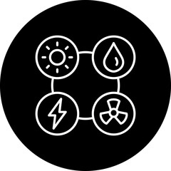 Energy Sources Line Inverted Icon