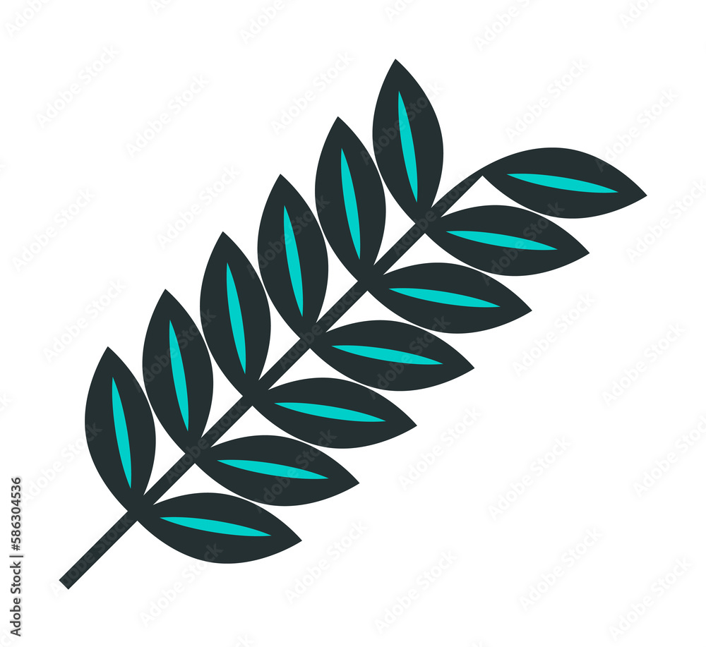 Aufkleber branch with leaves icon. element of web icon with one color for mobile concept and web apps. isolate