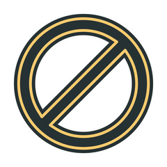 prohibition icon. Element of web icon with one color for mobile concept and web apps. Isolated prohibition icon can be used for web and mobile