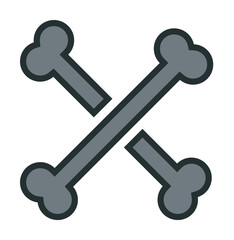 bones icon. Element of web icon with one color for mobile concept and web apps. Isolated bones icon can be used for web and mobile