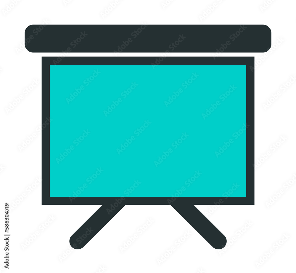 Aufkleber screen for presentation icon. element of web icon with one color for mobile concept and web apps. is