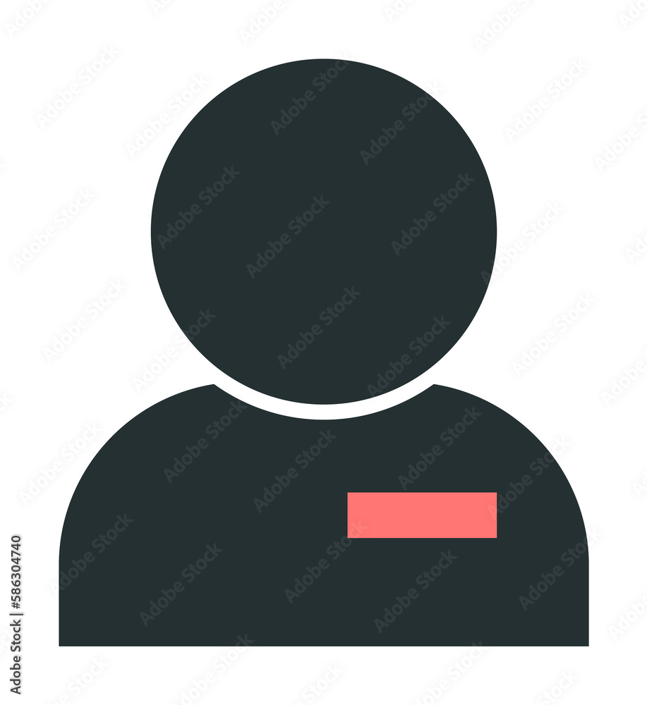 Aufkleber deleting a contact icon. element of web icon with one color for mobile concept and web apps. isolate