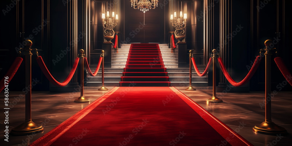 Wall mural the red carpet welcomes vips. - generative ai