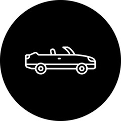 Convertible Car Line Inverted Icon