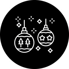 Christmas Ball Line Inverted Icon