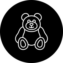 Teddy Bear Line Inverted Icon