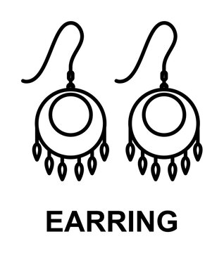 earring icon. Element of women accessories with names icon for mobile concept and web apps. Thin line earring icon can be used for web and mobile. Premium icon