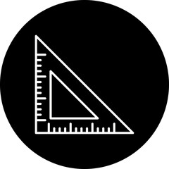Triangular Ruler Line Inverted Icon
