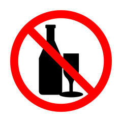 alcohol prohibited icon. Element of ptohibited sign for mobile concept and web apps. Sign of alcohol prohibited icon can be used for web and mobile