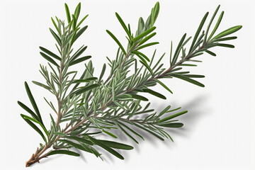 Rosemary On A White Background. Generative AI