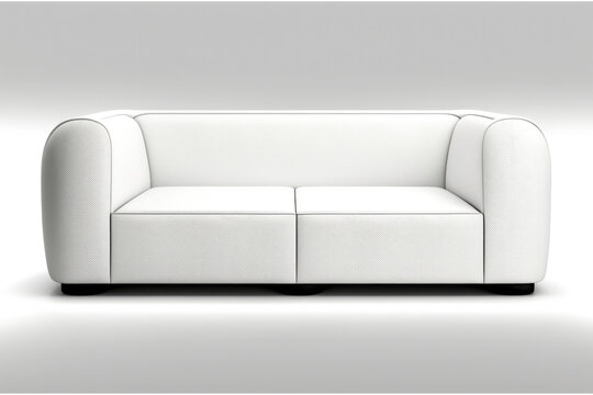 Sofa On A White Background. Generative AI