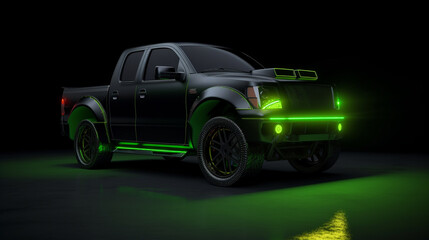 green truck wallpaper Ai Generative