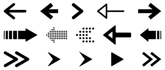 Arrow icon set. Collection of Modern simple arrows. Flat vector illustration
