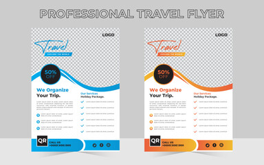 travel flyer design template. clean and modern flyer design