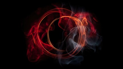 abstract gold ring of fire smoke. abstract image for background