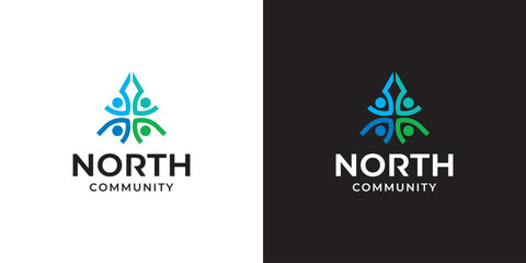 North Community Logo. Four People forming North Arrow.