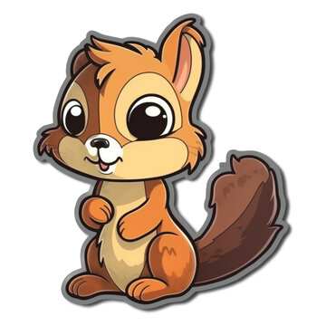little cartoon squirrel generative ai
