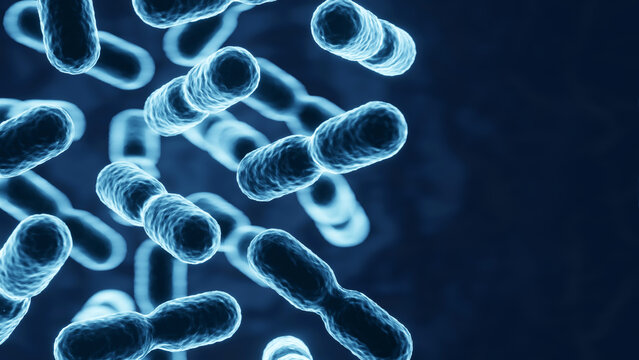 Microbiome of human immunity. Probiotic background. People health background. 3d-rendering