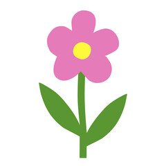 Hand drawn simple flower icon, doodle style flat vector