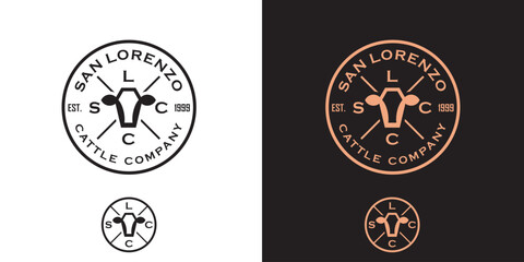 San Lorenzo Cattle Company Logo Simple Emblem Badge 3