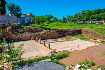Panorama view of Archaeological Site of Ancient Messini in Greece
