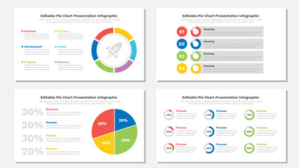 Pie chart infographic presentation template Editable