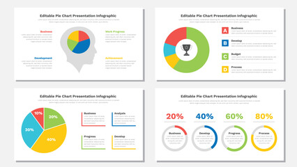 Pie chart infographic presentation template Editable