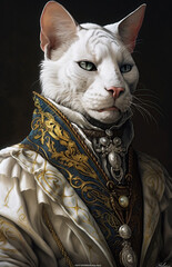 A_closeup_portrait_of_a_male_tabaxi_ranger_by_Albert_Generative AI