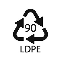 Composites recycling symbol LDPE 90. Vector illustration