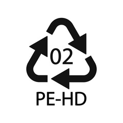 High-density Polyethylene 02 PE-HD Icon Symbol