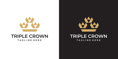 Triple Crown Logo Geometric Style