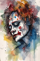 inspirational_clown_depression_sadness_watercolor_and_in