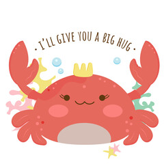 cartoon crab for kids illustration